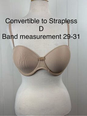 Chantelle Convertible Strapless Bra Nude 36D Multiway Support